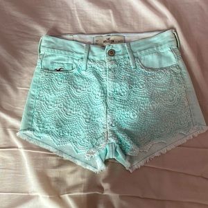 hollister teal jean shorts